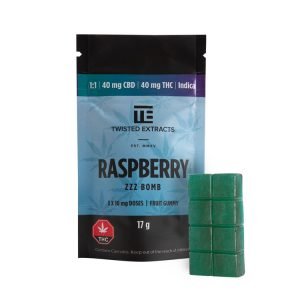 Twisted Extracts – CBD/THC Raspberry Sleep Bomb