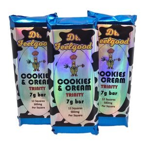 Dr. FeelGood cepumi un krēms Milchschokolade Psilocybin Trinity Bar